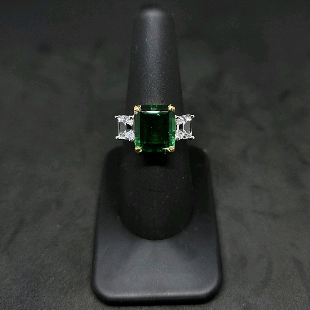 Diamonique x Jane Treacy Emerald Cut Three-Stone